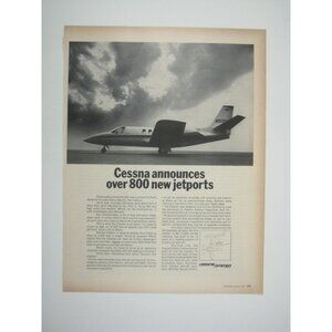 Vintage 1971 Cessna Citation Jet Ad Aviation History Print Ad ADVERT